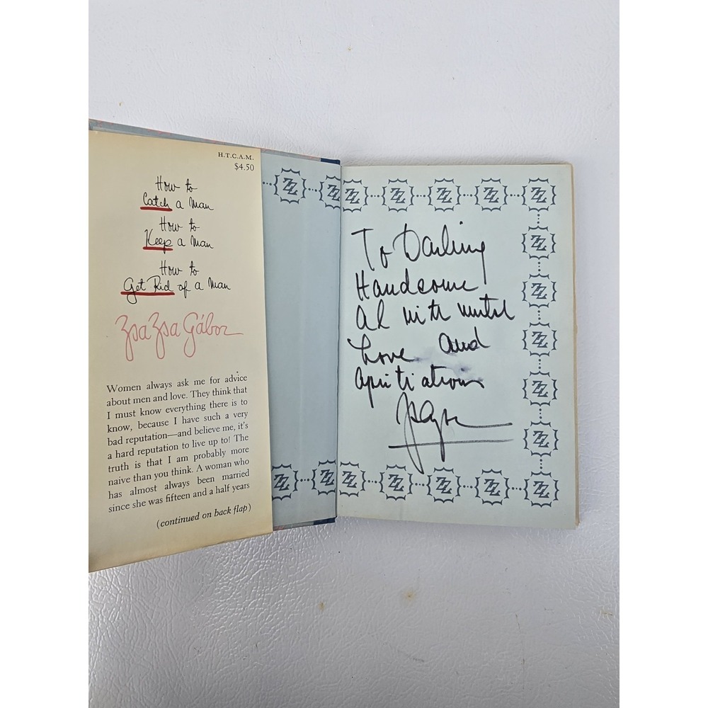 Signed Zsa Zsa Gabor How to Catch a Man (1970) Hardcover With Inscription